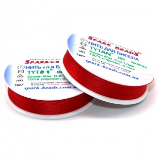 Нитки для бисера Tytan 80 Spark Beads (80м), красный 2523